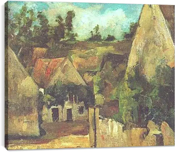 Постер на подрамнике - Carrefour de la rue Remy a Auvers-sur-Oise. Поль Сезанн