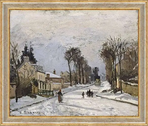 Картина в раме - Дорога в Версаль в Лувесьенне. Камиль Писсарро