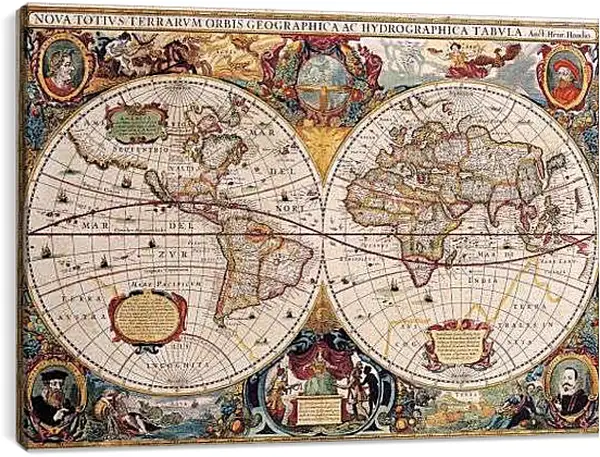 Постер на подрамнике - Старинная карта