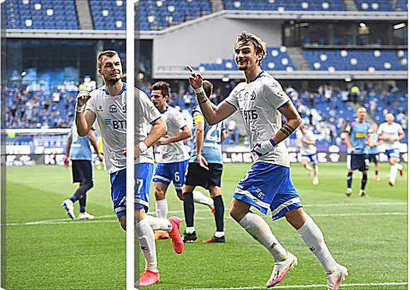 Модульная картина - Празднование гола. ФК Динамо Москва. FC Dynamo Moscow