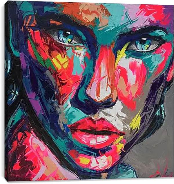 Постер на подрамнике - Красочное лицо