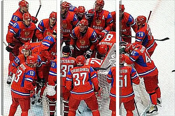 Модульная картина - Сборная России по хоккею перед матчем