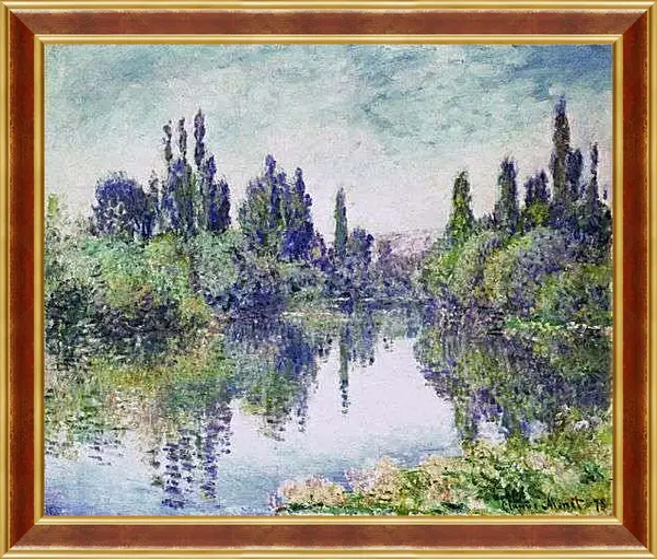 Картина в раме - Утро на Сене близ Ветёя 1878г. Клод Моне