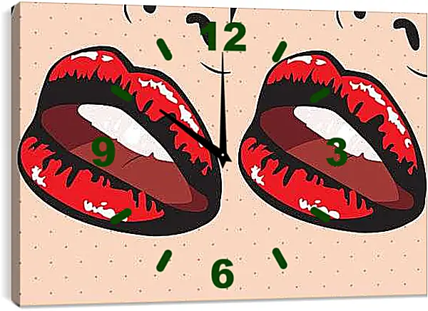 Часы картина - Губы