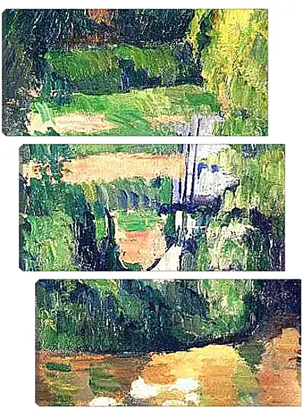 Модульная картина - Moulin sur la Couleuve, pres de Pontoise Detail. Поль Сезанн