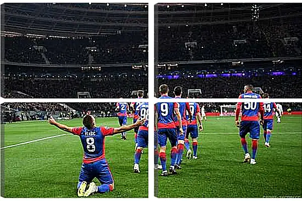 Модульная картина - Празднование гола. ФК ЦСКА Москва. FC CSKA Moscow