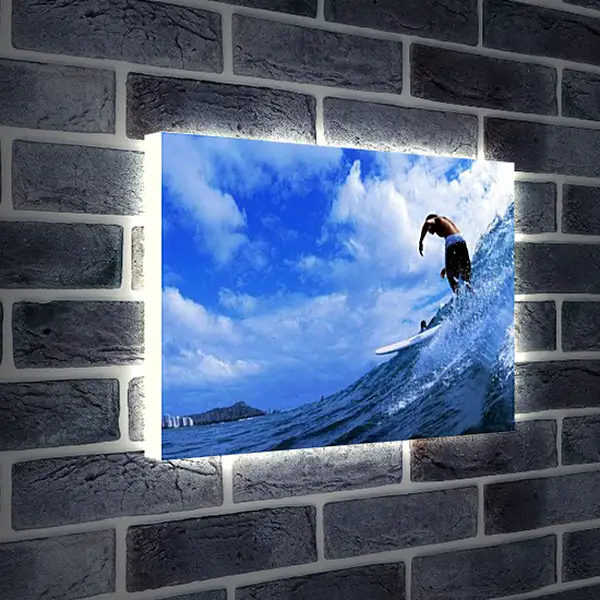 Лайтбокс световая панель - Сёрфингист с обнажённым торсом