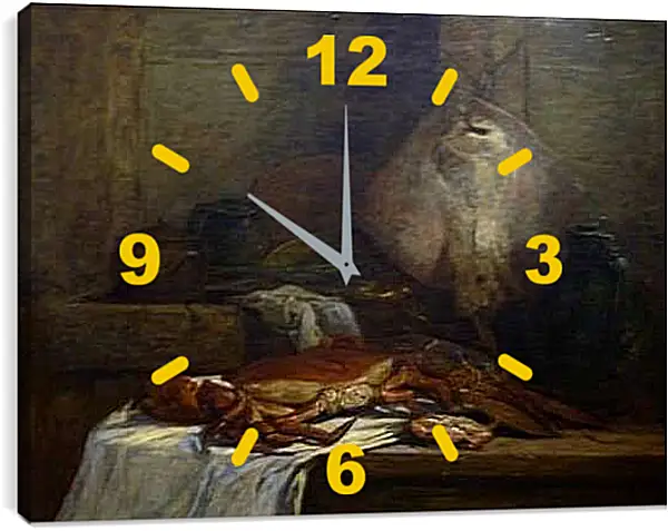 Часы картина - Nature morte a la raie. Эжен Буден
