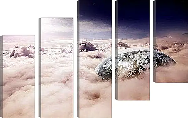 Модульная картина - Земля и густые облака