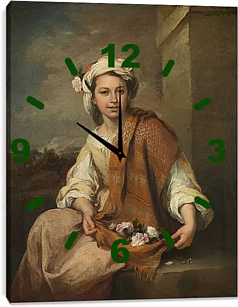 Часы картина - Цветочница. Бартоломе Эстебан Мурильо