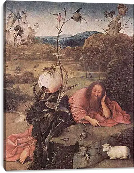 Постер на подрамнике - Св. Иоанн Креститель в пустыне. Иероним Босх