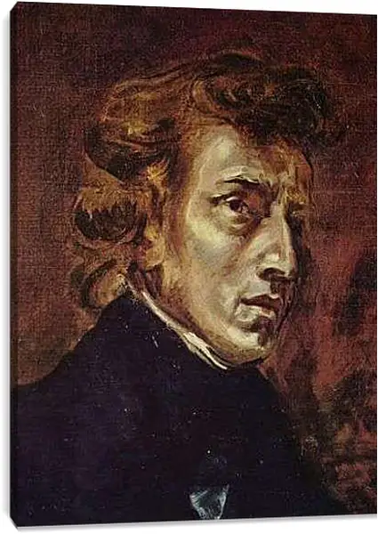 Постер на подрамнике - Frederic Chopin as portrayed by Eugene Delacroix. Эжен Делакруа