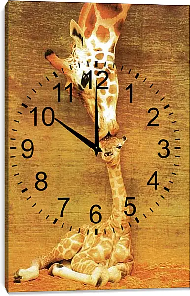 Часы картина - Жираф и жирафик