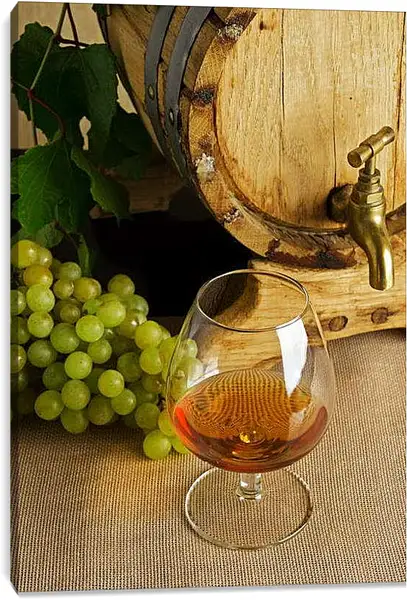 Постер на подрамнике - Коньяк. Виноград и Коньяк.