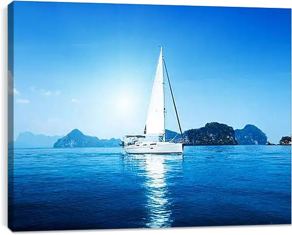 Постер на подрамнике - Яхта в море