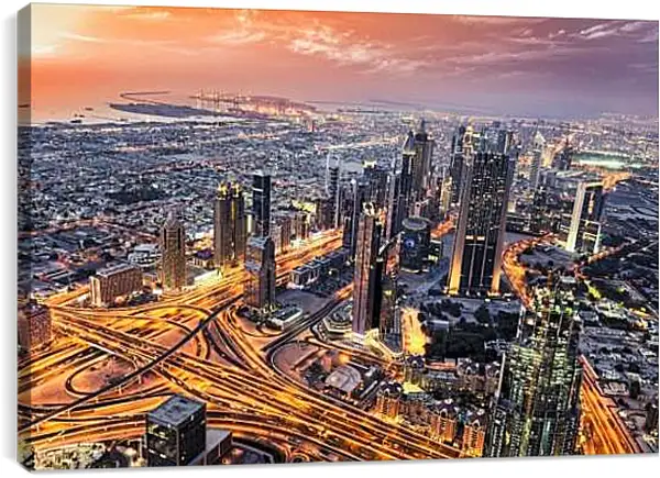 Постер на подрамнике - Город с высоты. Дубай