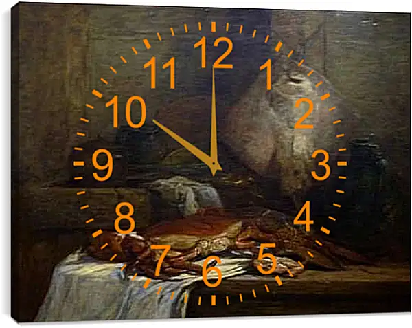 Часы картина - Nature morte a la raie. Эжен Буден