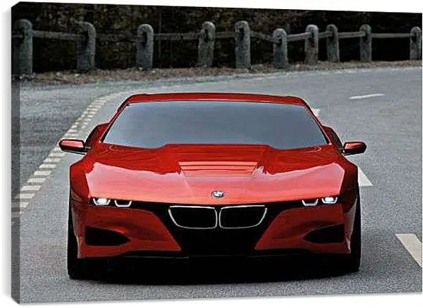 Постер на подрамнике - Красная БМВ