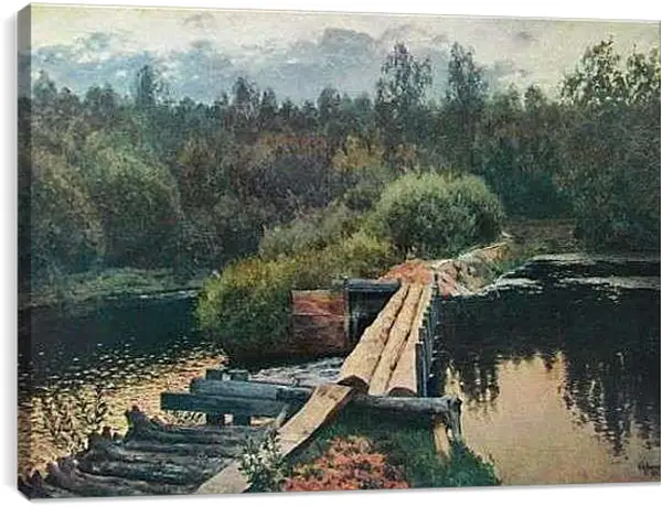 Постер на подрамнике - У омута. Левитан Исаак