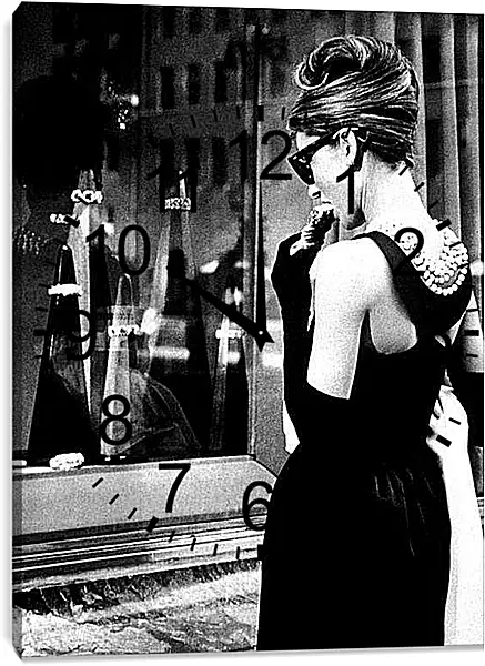 Часы картина - Завтрак у Тиффани. Одри Хепбёрн