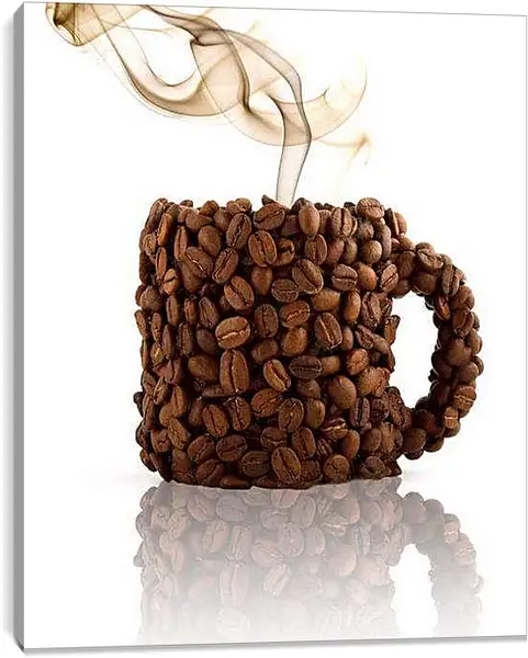 Постер на подрамнике - Кофе в кофе. Ароматное утро.