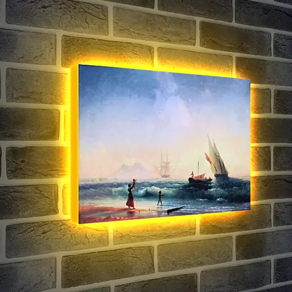 Лайтбокс световая панель - Встреча рыбаков на берегу Неаполитанского залива. Иван Айвазовский.