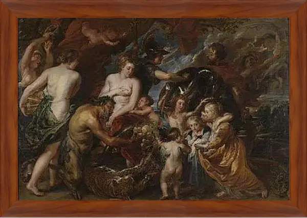 Картина в раме - Minerva protects Pax from Mars (Peace and War). Питер Пауль Рубенс