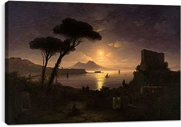 Постер на подрамнике - Неаполитанский залив в лунную ночь. Иван Айвазовский