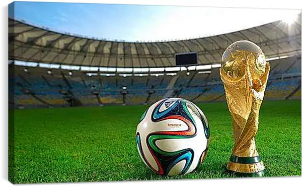 Постер на подрамнике - Мяч и Кубок Мира