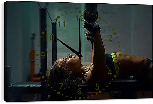 Часы картина - Жим лёжа. Девушка