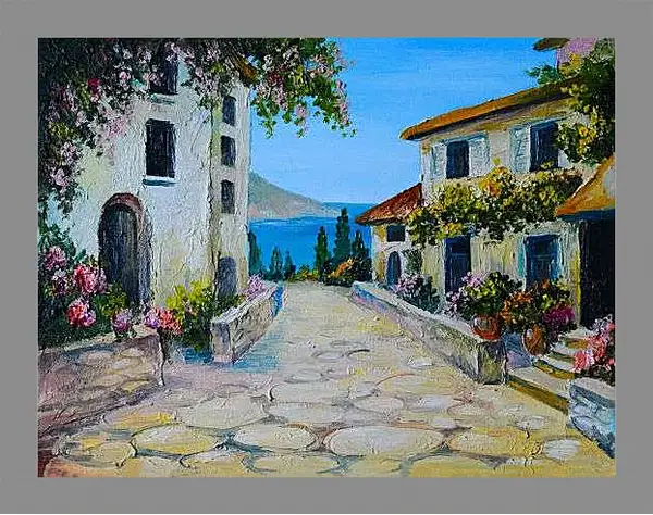 Картина в раме - Греческая улица