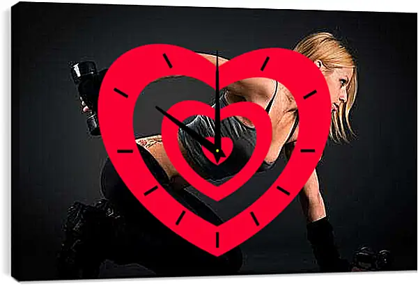 Часы картина - Блондинка делает упражнение