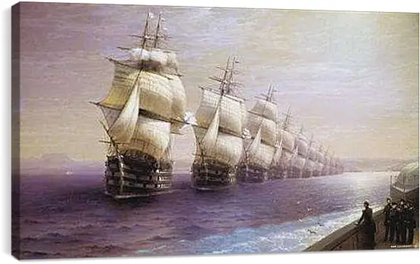 Постер на подрамнике - Парад Черноморского флота в 1849 г. Иван Айвазовский