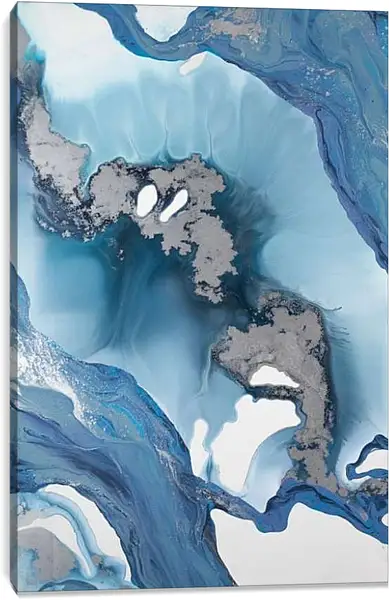 Постер на подрамнике - Abstraction silver island. Mari Dein