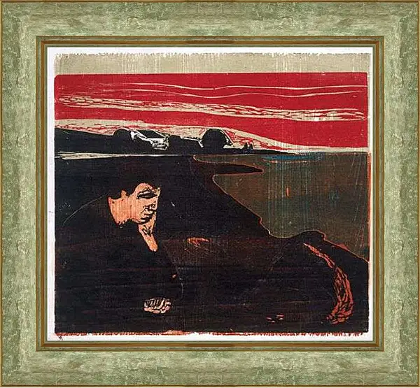 Картина в раме - Evening. Эдвард Мунк