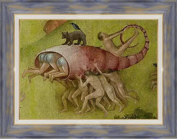 Картина в раме - Lobster shell with people. Иероним Босх