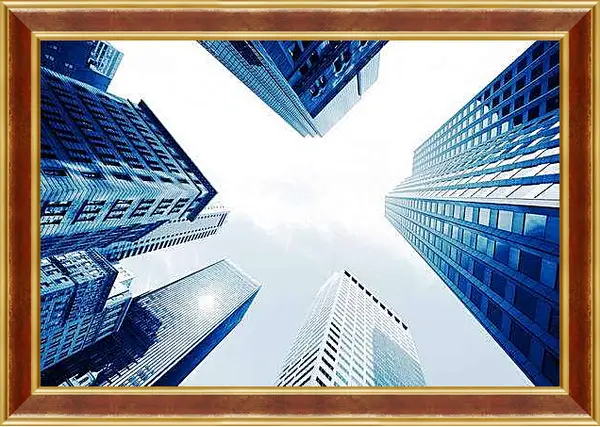 Картина в раме - Modern city skyscrapers, Central, Hong Kong, China.