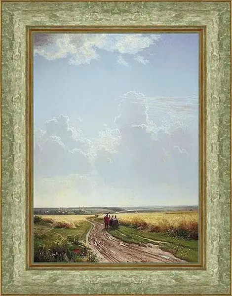 Картина в раме - Полдень в окрестностях Москвы. Иван Шишкин