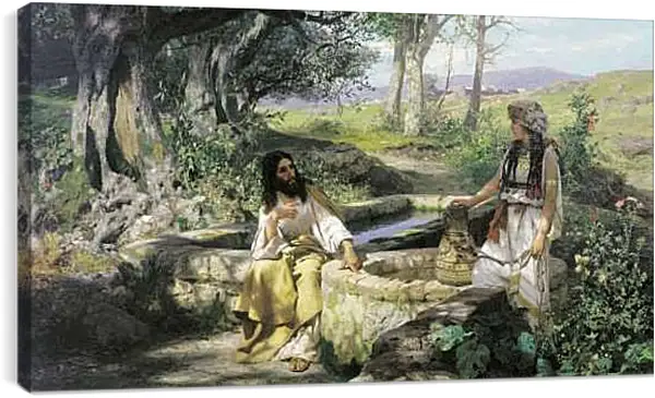 Постер на подрамнике - Христос и самарянка. Семирадский Генрих