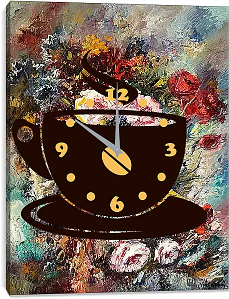 Часы картина - Цветы