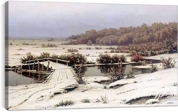 Постер на подрамнике - Первый снег. Ефим Волков