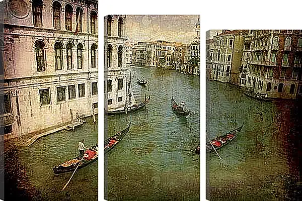 Модульная картина - Италия. Венеция в стиле гранж.