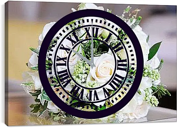 Часы картина - Букет невесты