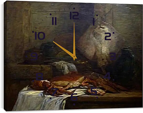 Часы картина - Nature morte a la raie. Эжен Буден
