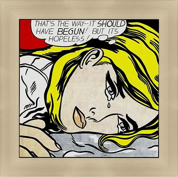 Картина в раме - Плачущая девушка