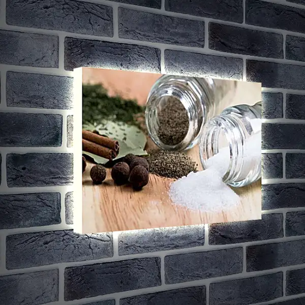 Лайтбокс световая панель - Соль и перец. Ароматы кухни.