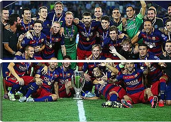 Модульная картина - Победа в суперкубке 2015. ФК Барселона. FC Barcelona