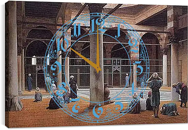 Часы картина - Interior of a Mosque. Жан-Леон Жером