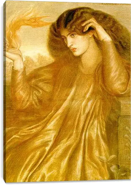 Постер на подрамнике - La Donna della Fiamma. Данте Габриэль Россетти