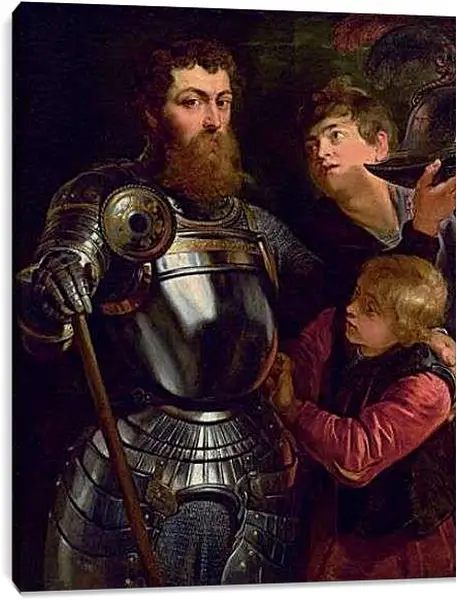 Постер на подрамнике - Commander being armed for Battle. Питер Пауль Рубенс